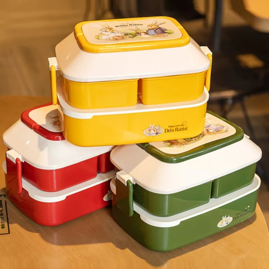 이우 구매 소싱 에이전트 식품 저장 용기 어린이를 위한 3칸 플라스틱 점심 도시락 상자