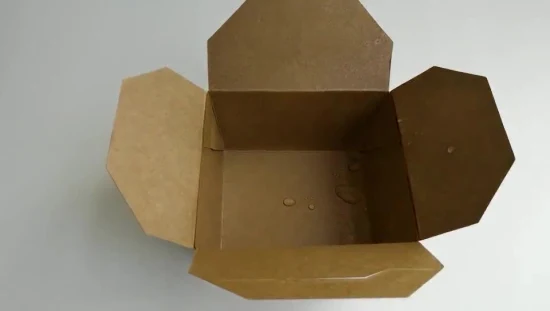 패스트 푸드 용기 관례는 공기 구멍이 있는 크래프트 점심 패스트 푸드 종이상자를 인쇄했습니다