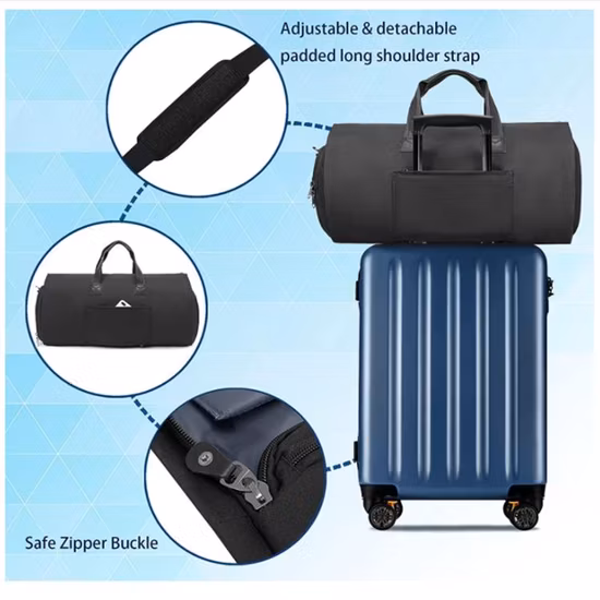 어깨끈이 달린 컨버터블 의류 가방 신발 수납칸 여행용 가방 2 in 1 의류 더플 백